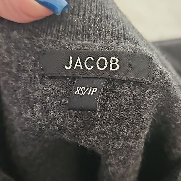 Jacob Fitted Long Sleeves Wool Midi Dress Gray XS - Picture 4 of 16